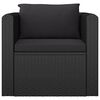 vidaXL 7-tlg. Garten-Lounge-Set mit Kissen Poly Rattan Schwarz