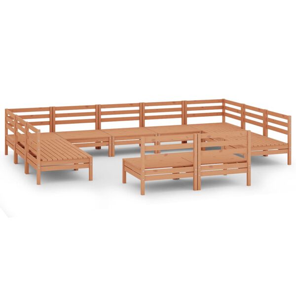 vidaXL 11-tlg. Garten-Lounge-Set Honigbraun Massivholz Kiefer