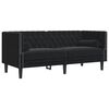 vidaXL Chesterfield-Sofa mit Nackenrollen 2-Sitzer Schwarz Samt
