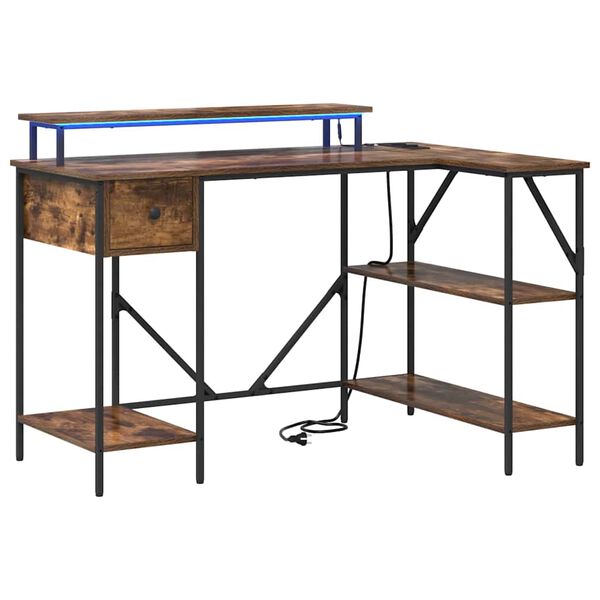 vidaXL Schreibtisch Ger&auml;ucherte Eiche 120 x 79 x 86,5 cm Holzwerkstoff