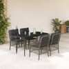 vidaXL 5-tlg. Garten-Essgruppe mit Kissen Grau Poly Rattan