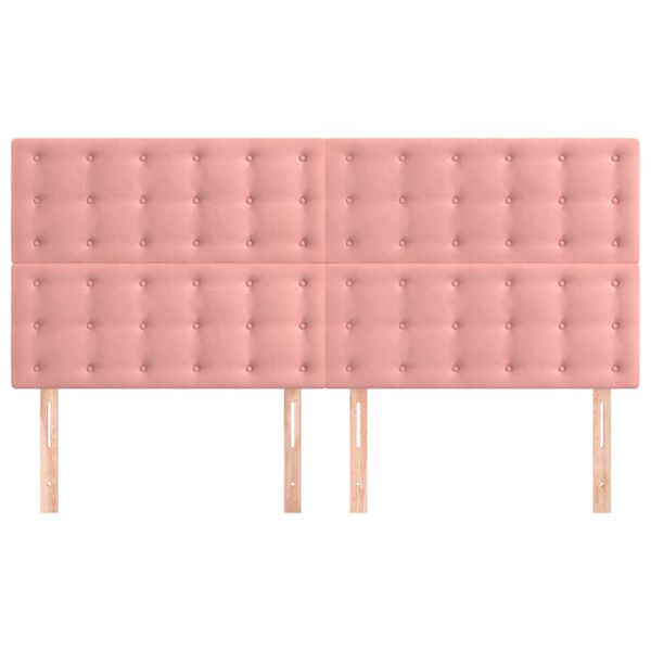 vidaXL Kopfteil Rosa 160 x 5 x 118/128 cm Samt