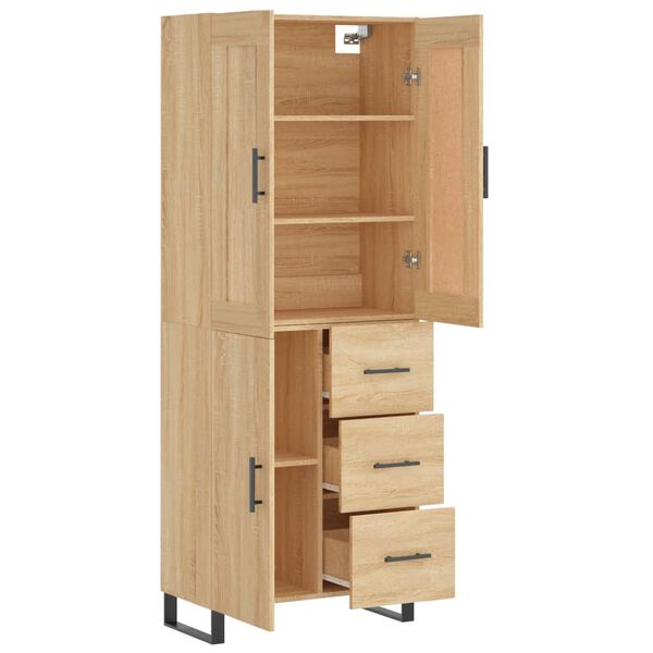 vidaXL Highboard Sonoma-Eiche 69,5x34x180 cm Holzwerkstoff