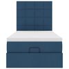 vidaXL Ottoman-Bett mit Matratze Blau 90x200 cm Stoff