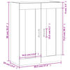 vidaXL Wandschrank Betongrau 69,5x34x90 cm Holzwerkstoff