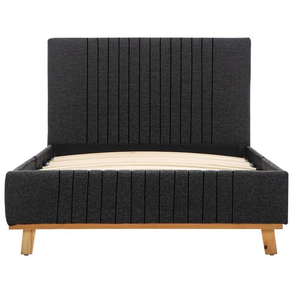 vidaXL Bettgestell Dunkelgrau Stoff 100x200 cm