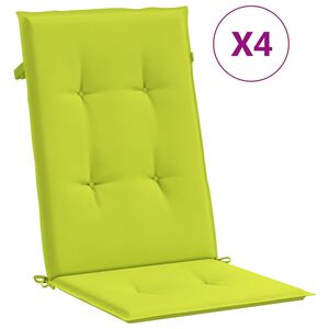 vidaXL Gartenstuhlauflagen f&uuml;r Hochlehner 4 Stk. Knallgr&uuml;n 120x50x3 cm