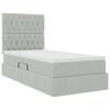 vidaXL Bett mit Stauraum und LED mit LED Hellgrau 90 x 200 cm Samt
