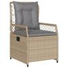 vidaXL Gartensessel 2 Stk. Verstellbar Beige Poly Rattan