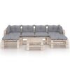 vidaXL 7-tlg. Garten-Lounge-Set aus Paletten mit Kissen Kiefernholz