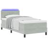 vidaXL LED Boxspringbett mit Matratze Hellgrau 100 x 200 cm Samt