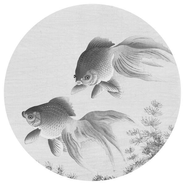 WallArt Fototapete Two Goldfish Rund 190 cm