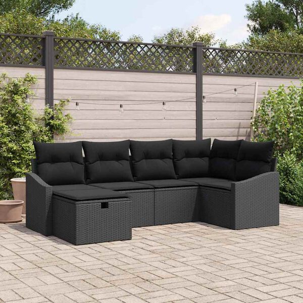 vidaXL Sofa Set mit Kissen 7 pcs Poly-Rattan