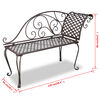 vidaXL Garten-Chaiselongue 128 cm Stahl Antik Braun