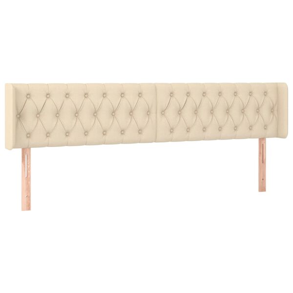 vidaXL Kopfteil mit Ohren Creme 183x16x78/88 cm Stoff