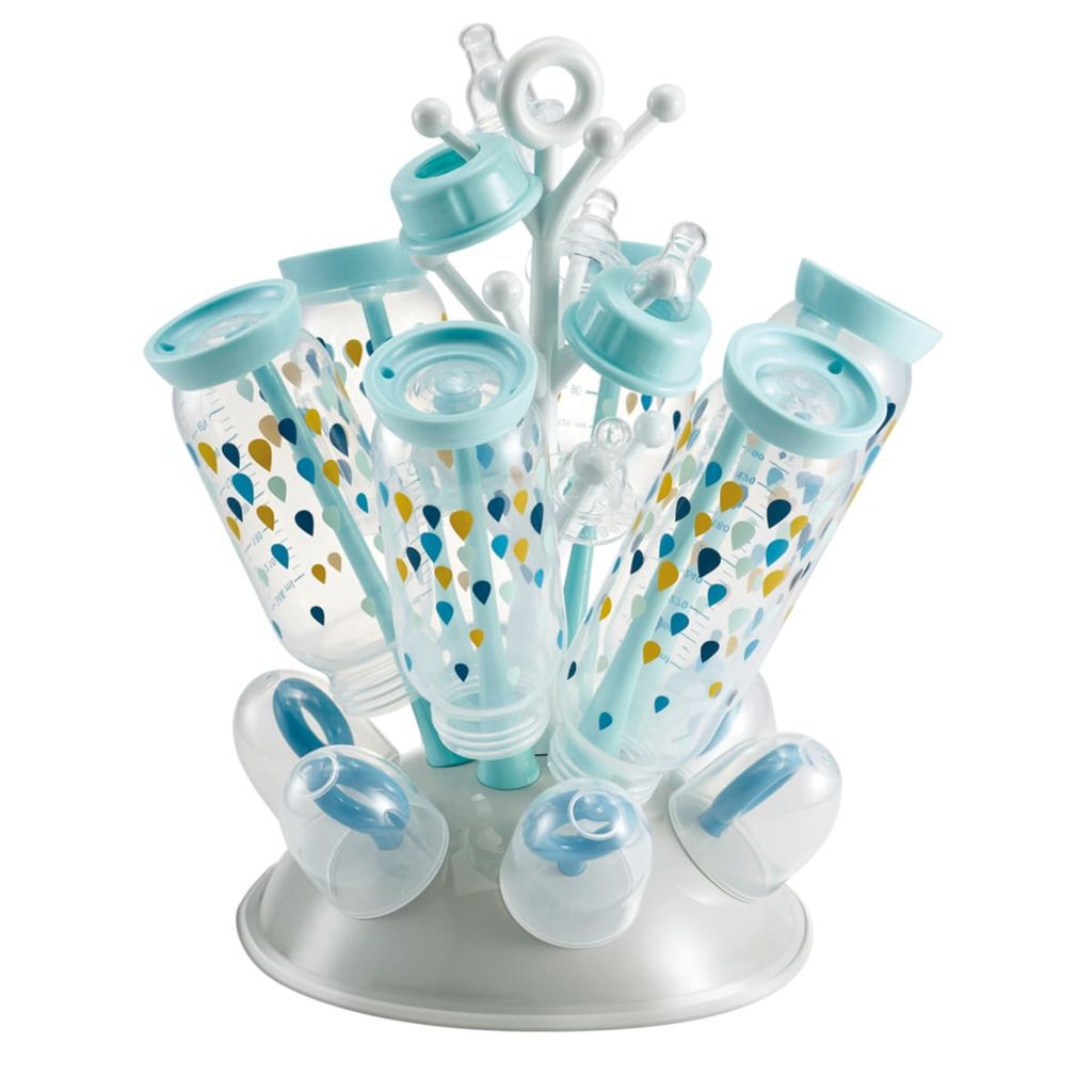 Beaba Flaschenständer für Babyflaschen Flaschen-Abtropfgestell Baby Blau 