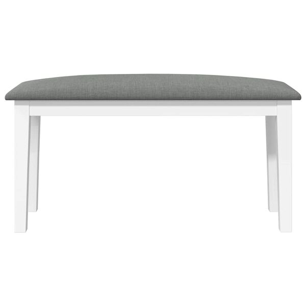 vidaXL Bank 90 cm Weiß Massivholz Gummibaum