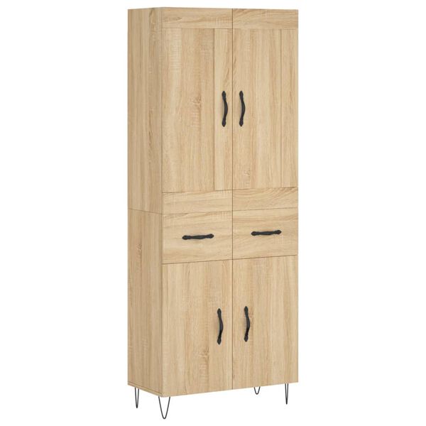 vidaXL Highboard Sonoma-Eiche 69,5x34x180 cm Holzwerkstoff