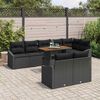 vidaXL Garten-Sofa-Set mit Kissen mit Kissen 9 pcs Schwarz und Braun