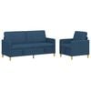 vidaXL Sofa Set mit Stauraum 2 stk. Blau Polyester