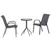 vidaXL Garten Bistro Set 3 stk. Grau Stahl