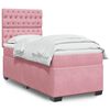 vidaXL Boxspringbett mit Matratze Rosa 90x200 cm Samt