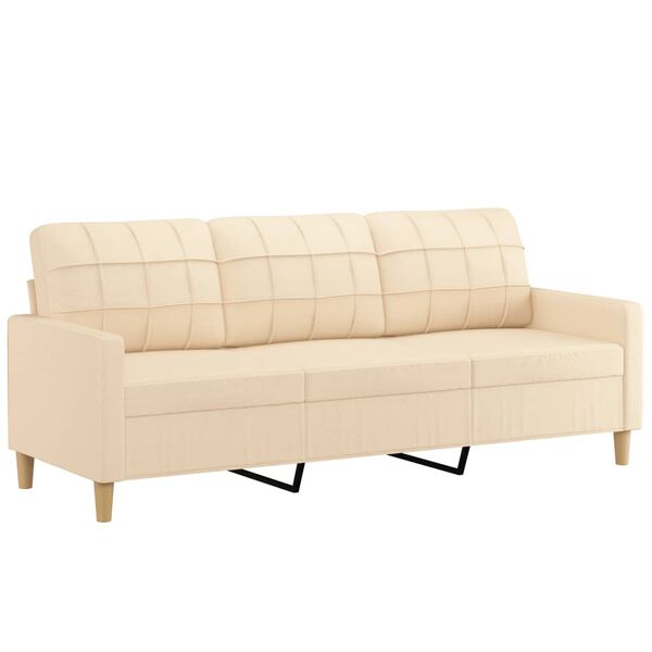 vidaXL 3-Sitzer-Sofa Creme 180 cm Stoff
