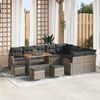 vidaXL Gartensofa-set mit Kissen 13 pcs Grau Poly-Rattan