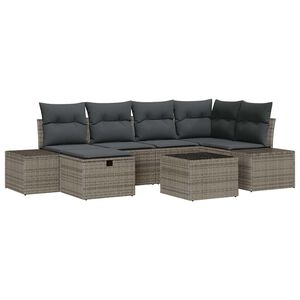 vidaXL Sofa Set mit Kissen 7 pcs Poly-Rattan