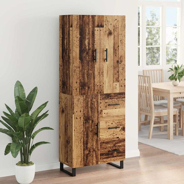 vidaXL Highboard mit Schubladen 2 pcs Altholz 69,5 x 34 x 180 cm