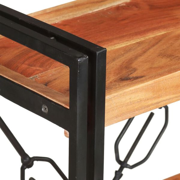 vidaXL B&uuml;cherregal 3 F&auml;cher 140x30x80 cm Akazie Massivholz