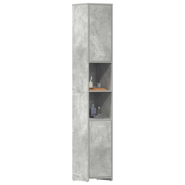 vidaXL Badezimmerschrank Betongrau 30x30x183,5 cm Holzwerkstoff