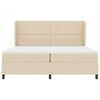 vidaXL Boxspringbett mit Matratze Creme 200 x 200 cm Stoff