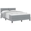 vidaXL Boxspringbett mit Matratze Hellgrau 140 x 190 cm Stoff