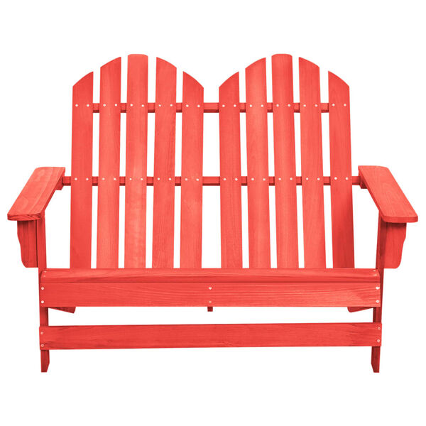 vidaXL Adirondack-Gartenbank 2-Sitzer Massivholz Tanne Rot