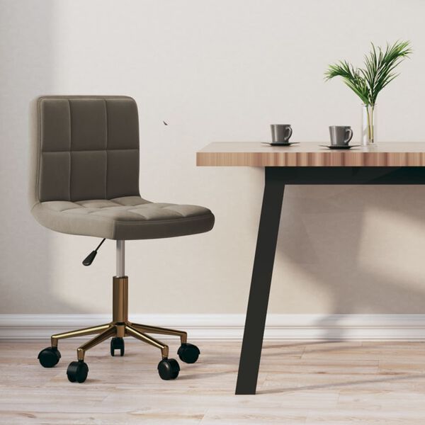 vidaXL Esszimmerstuhl Drehbar Hellgrau Samt