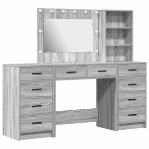 vidaXL Schminktisch 3 stk. Sonoma-Grau 78,5 x 41 x 135 cm