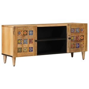vidaXL TV-Schr&auml;nk mit Regal Natur 105 x 33 x 46 cm Massivholz Mango