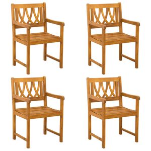 vidaXL Gartenst&uuml;hle 4 pcs Natur Massives Akazienholz