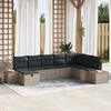 vidaXL Gartensofa-set mit Kissen 9 pcs Grau Poly-Rattan