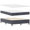 vidaXL Boxspringbett mit Matratze Dunkelgrau 140 x 190 cm Stoff