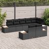 vidaXL Gartensofa-set mit Kissen mit Speicher 8 pcs Schwarz Polyrattan