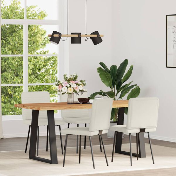 vidaXL Esszimmerst&uuml;hle 4 Stk. Creme Samt