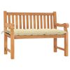 vidaXL Gartenbank mit Kissen 120 cm Massivholz Teak