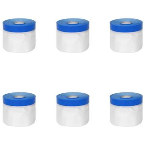 vidaXL Abdeckfolie mit Klebeband 6 stk. Transparent und Blau
