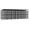 vidaXL Outdoor-Hundezwinger mit Dach Stahl 12,9 m&sup2;