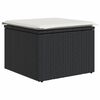 vidaXL 11-tlg. Garten-Sofagarnitur mit Kissen Schwarz Poly Rattan