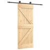 vidaXL Schiebet&uuml;r Nat&uuml;rlich und Schwarz 70 x 210 cm Massivkiefer
