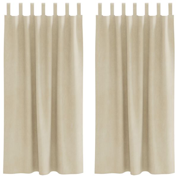 vidaXL Verdunkelungsvorh&auml;nge 2 pcs Creme 140 x 175 cm Samt