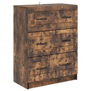 vidaXL Schubladenschrank Ger&auml;ucherte Eiche 66 x 34,5 x 87 cm
